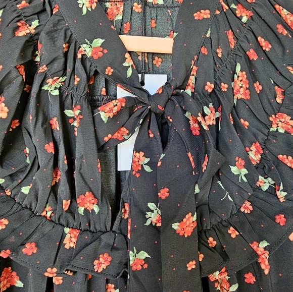 WeWoreWhat Women's High-Low Dress Polka Dot Floral- Black Multi, Size Small - Picture 9 of 15